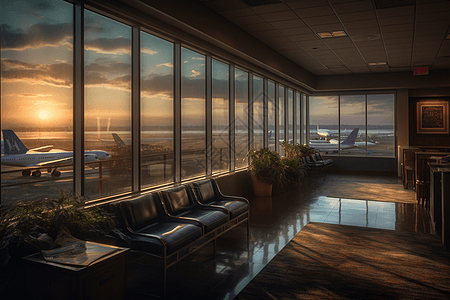 日出机场航站楼的场景图图片