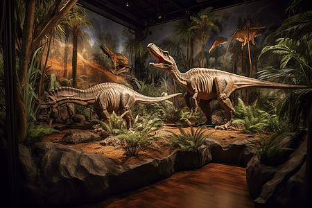 博物馆恐龙立体模型图片