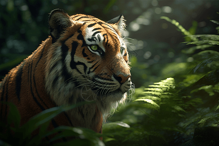 老虎紧盯着猎物图片