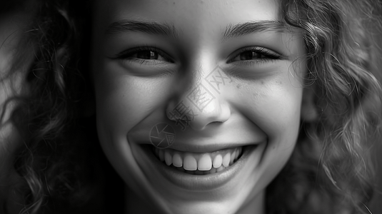 一个微笑的年轻女孩图片