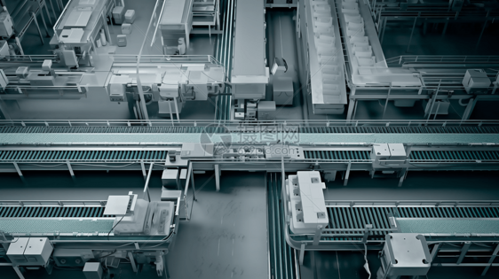 工厂传送带系统3D概念图图片