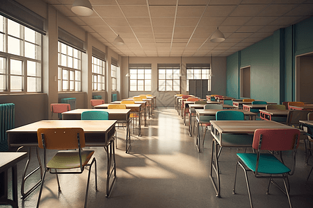 公开课彩色桌椅教室概念图图片