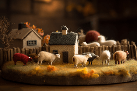 羊卓乡村里的羊背景