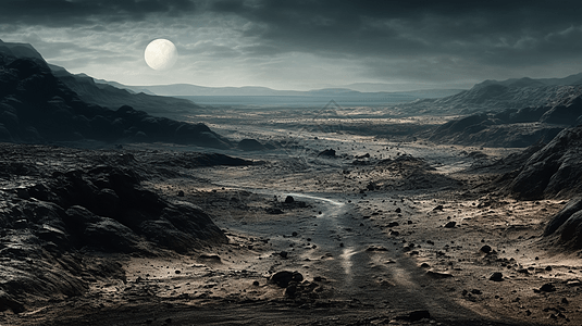 月球上的陨石坑背景图片