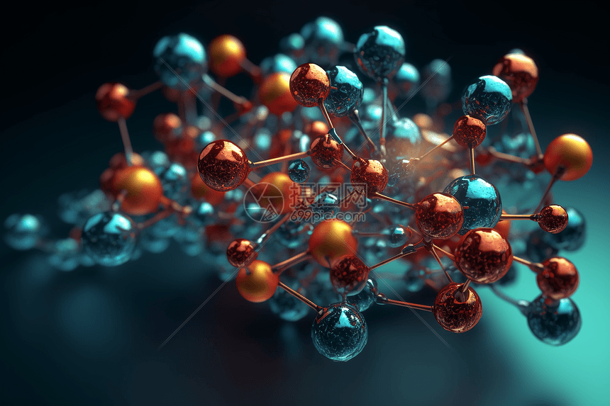 原子和分子的3D可视化图片