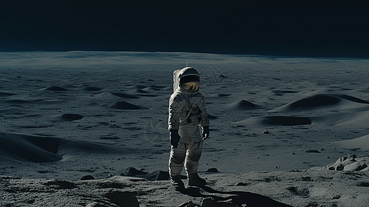 尘土站在月球上的航天员设计图片