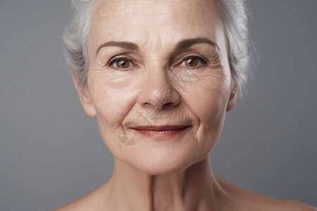 女性的皮肤老化迹象高清图片