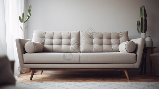 现代的白色沙发背景图片