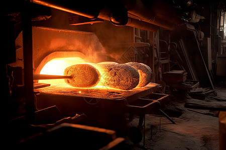 面包车间冶炼厂锻造厂车间的工业火炉设计图片