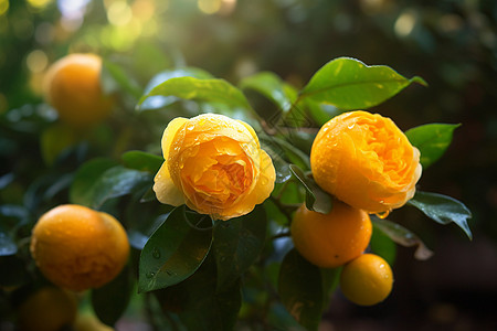 花园中的菊花清晨特写图图片