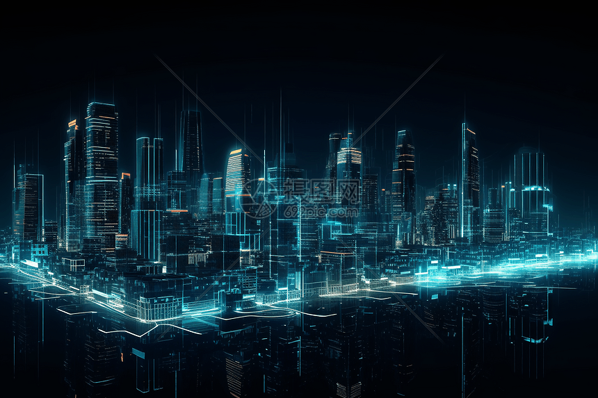 未来的科技城市天际线图片