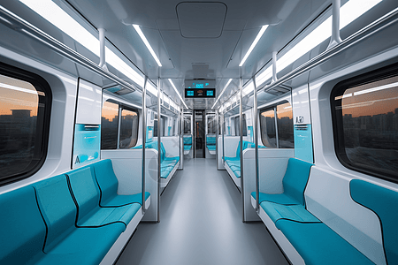 地铁车厢内部模拟背景图片