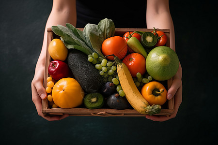 有机蔬菜水果的健康饮食图片