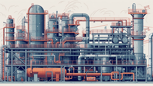 化工厂的创意插图图片