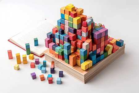 数字教学数学教具彩色块概念图背景
