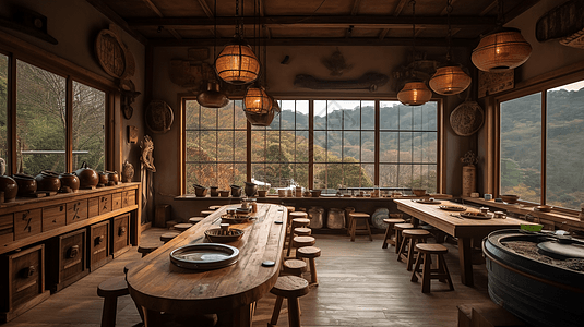 田园风光的店背景图片