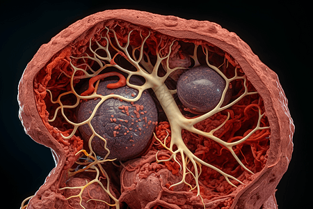 脾脏内部结构图背景图片