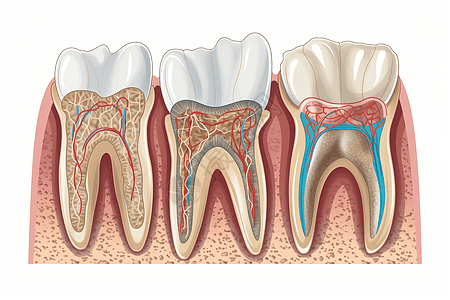 牙齿的内部图高清图片