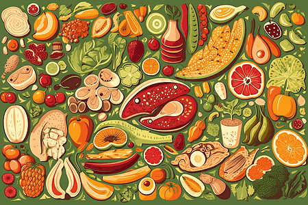 多种营养食品背景图片
