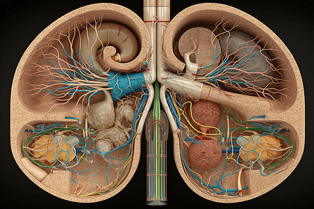 肾脏器官解剖图图片
