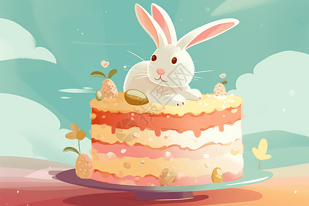 复活节兔子蛋糕图片