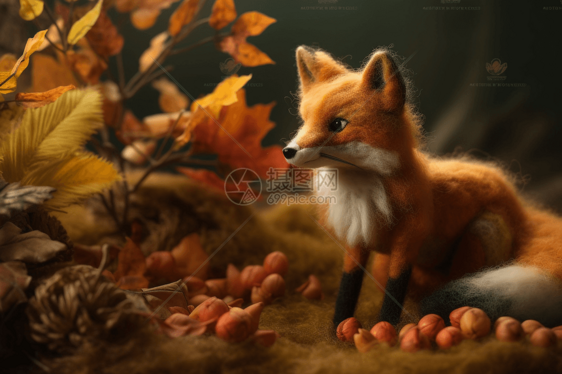 美丽的羊毛毡狐狸图片
