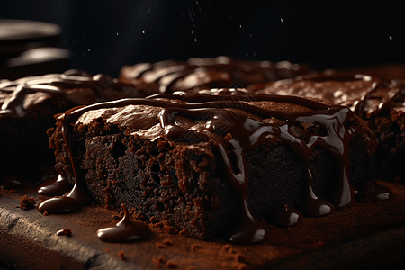美味的黑巧克力布朗尼图片