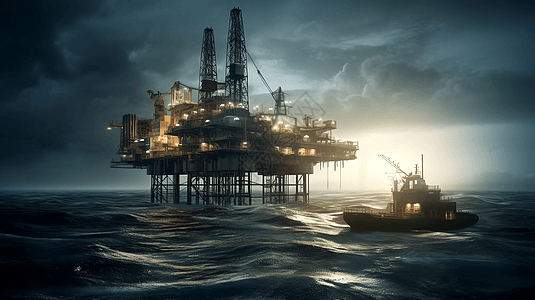 海上石油钻机概念图图片