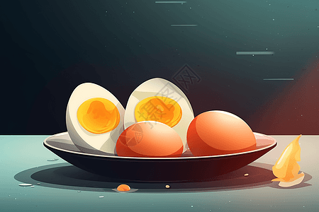 煮熟的新鲜鸡蛋图片