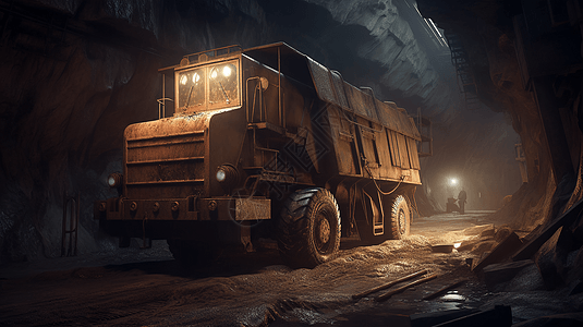 地下矿石运输卡车3D概念图图片