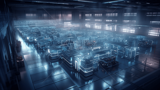 智能制造业工厂3D概念图图片