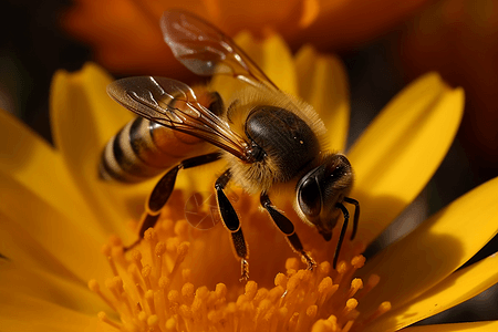强大的采蜜的蜜蜂图片