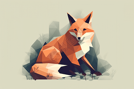 一只美丽的狐狸背景图片