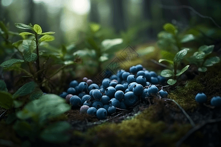 蓝莓种植园特写图图片