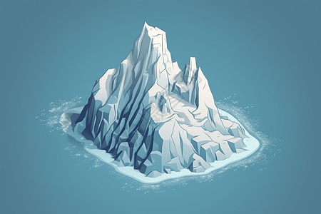 冰山在海洋中漂流的3D模型设计图片