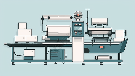 智能包装贴标产品机器插图背景图片