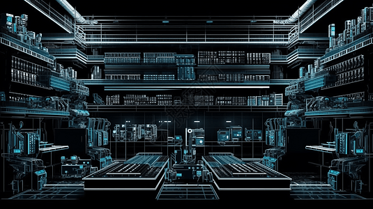 自动化仓库系统3D插图图片