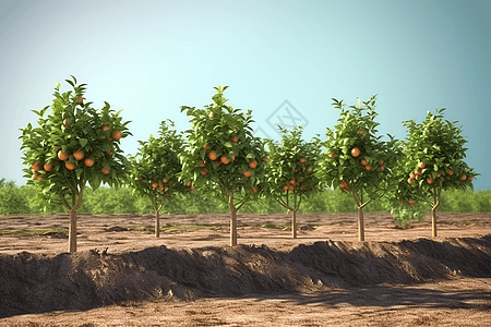 果园嫁接果树3D概念图图片