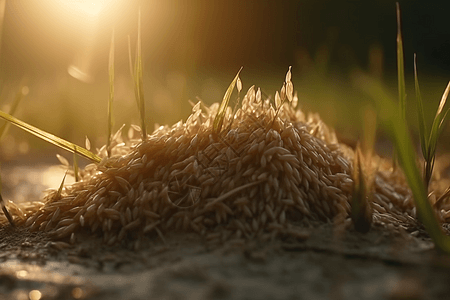 水稻种植农场农作物特写图片