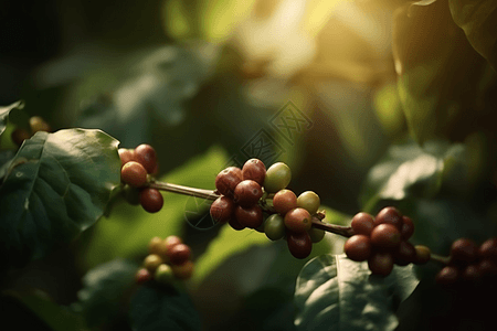 咖啡种植园特写图高清图片
