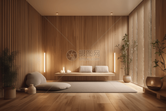 冥想的小屋图片