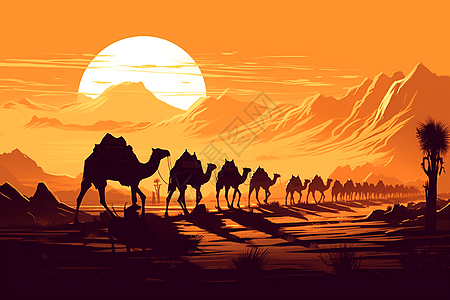 骆驼在烈日下图片