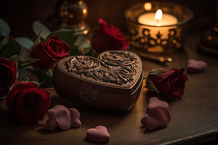 玫瑰情人节巧克力盒图片