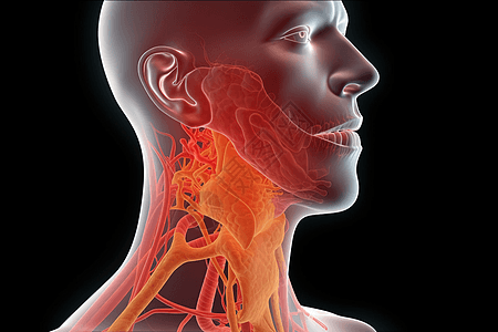 喉咙解剖学3D背景图片