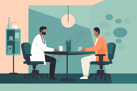 医生和病人在喝茶图片