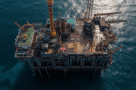 海上石油开采平台高清图片