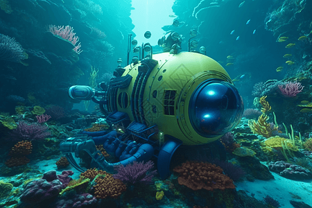 华丽的水下机器人图片