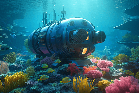 大显身手的水下机器人图片