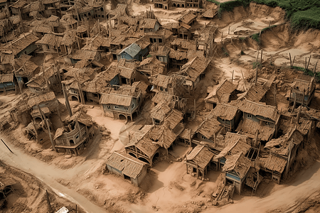 地震后被摧毁的粘土模型图片