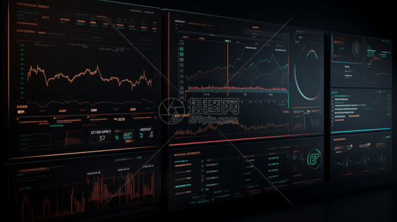 金融交易界面的概念图图片
